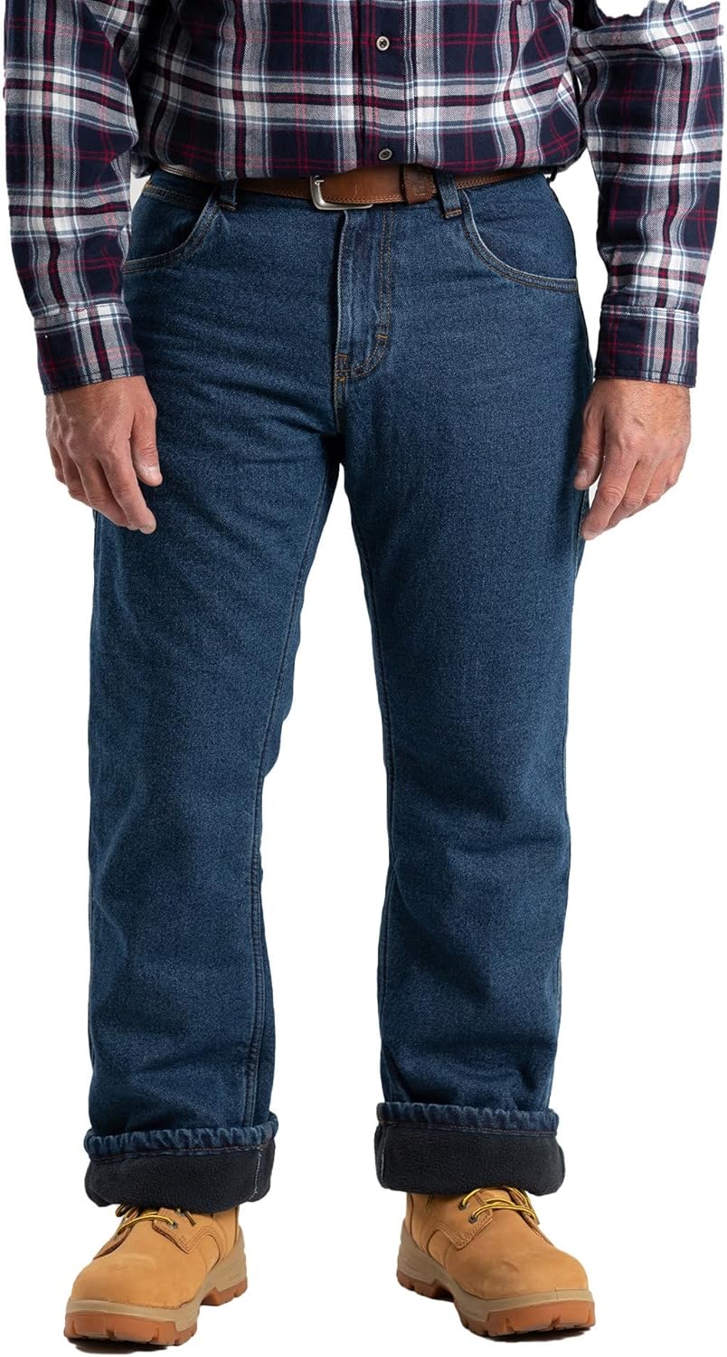 81FZ4w3gDtL._AC_SL1500_.jpg Men Fleece-Lined Denim Jean - Image 1
