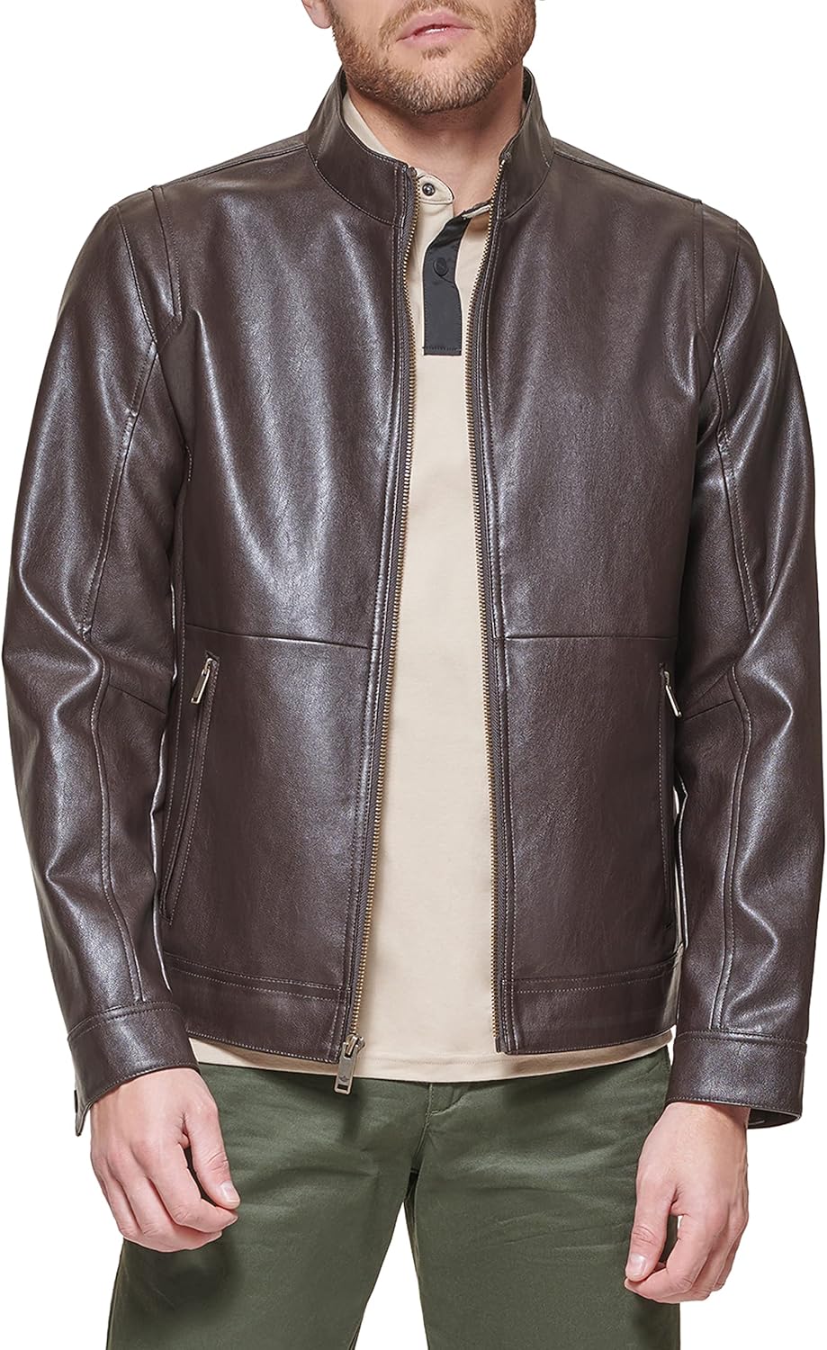 81lLdgbn2mL._AC_SL1500_.jpg Men Faux Leather Racer Jacket - Image 1
